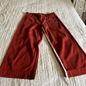 Liverpool burnt sienna color cropped wide leg pants